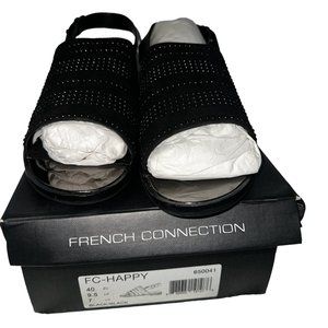 French Connection Women's Happy Slingback Studded Sandals Black